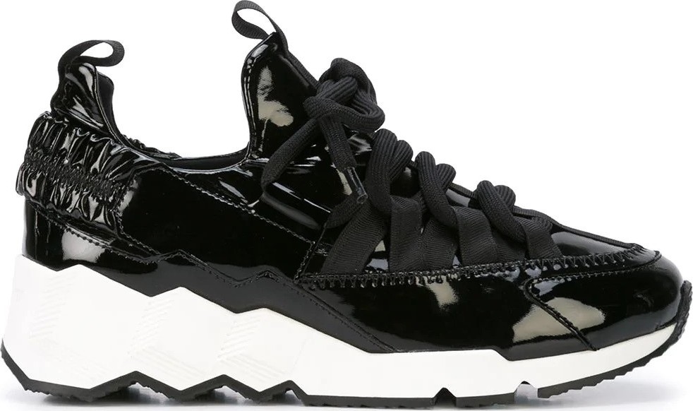 Pierre Hardy black patent trek comet sneakers