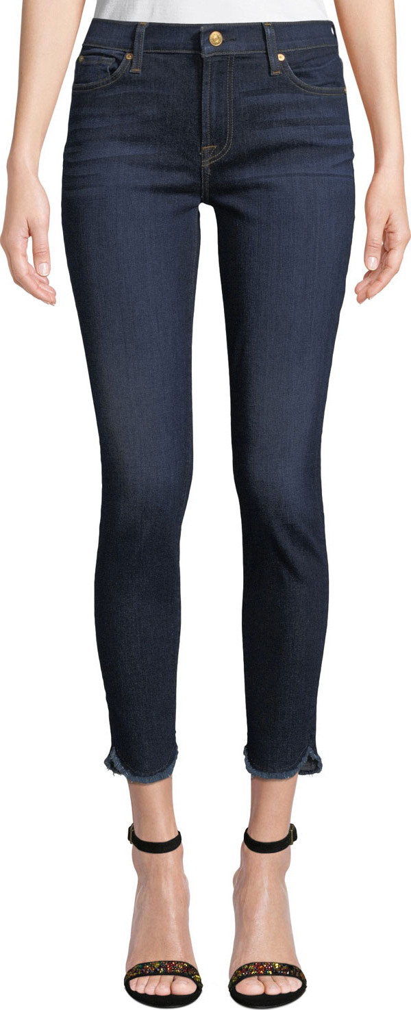 7 For All Mankind Ankle Skinny Jeans with Scalloped Hem