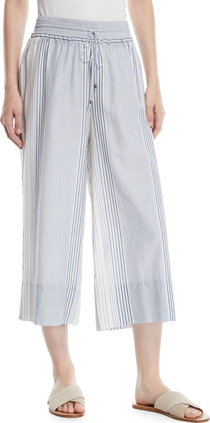 Splendid Tulum Striped Wide-Leg Cropped Pants