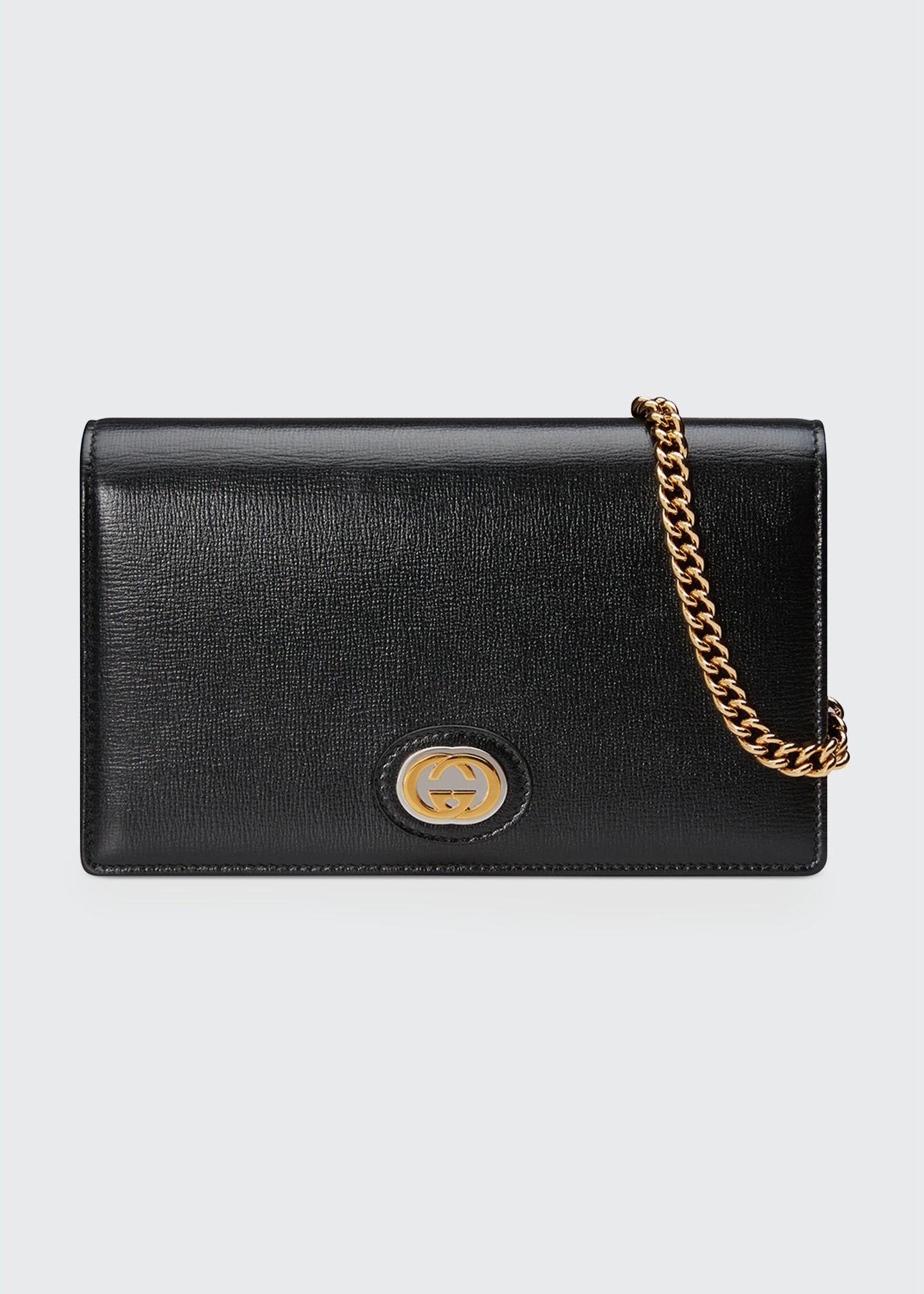 Gucci Marina Leather Flap Card Case Wallet on Chain