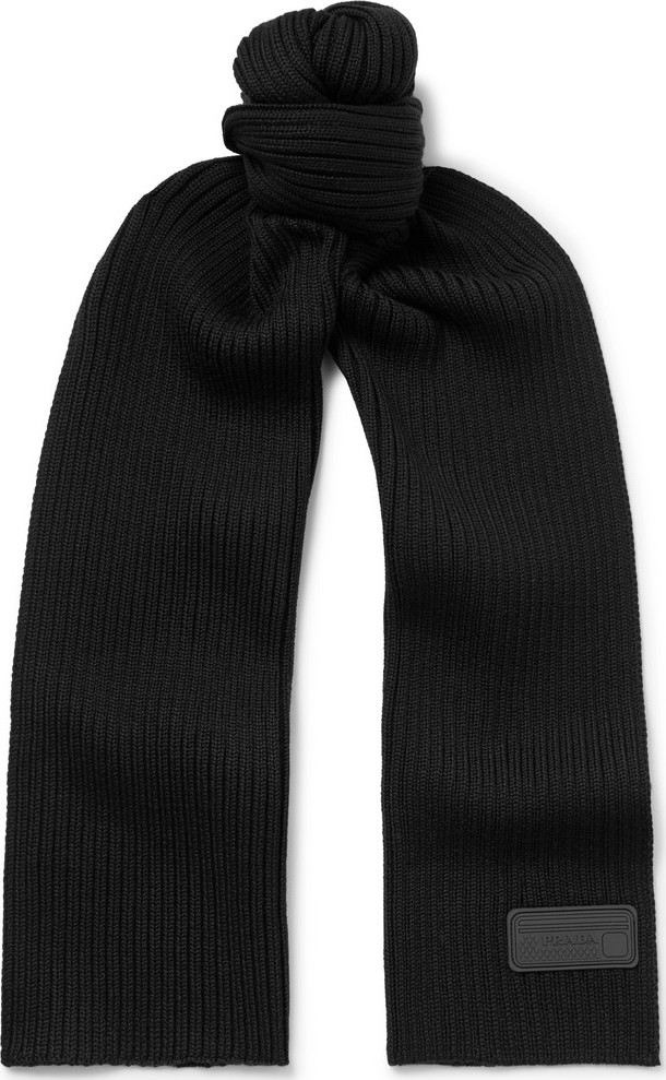 Prada Ribbed Virgin Wool Scarf