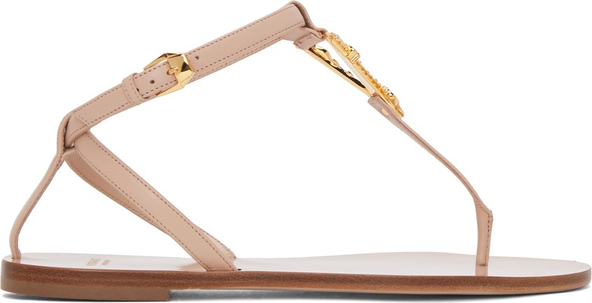 Versace Pink Virtus Flat Sandals