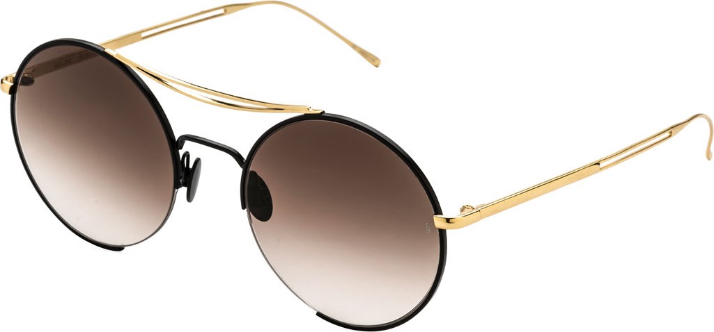Sunday Somewhere Goldie Semi-Rimless Round Titanium Sunglasses