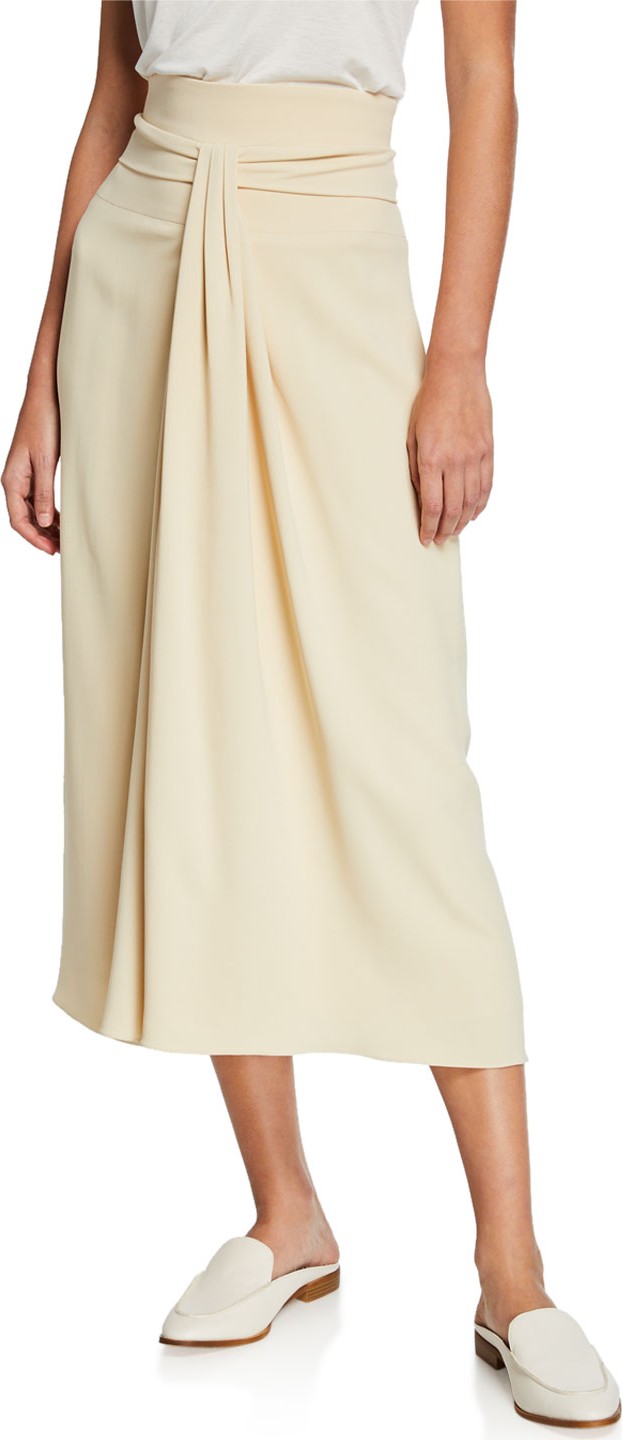 THE ROW Alina Sash Waist Midi Skirt