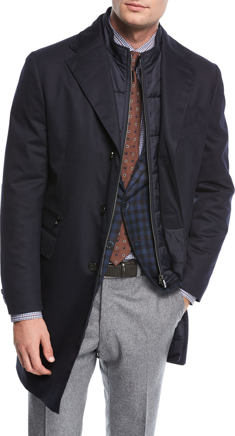Corneliani Storm System Wool-Blend Topcoat
