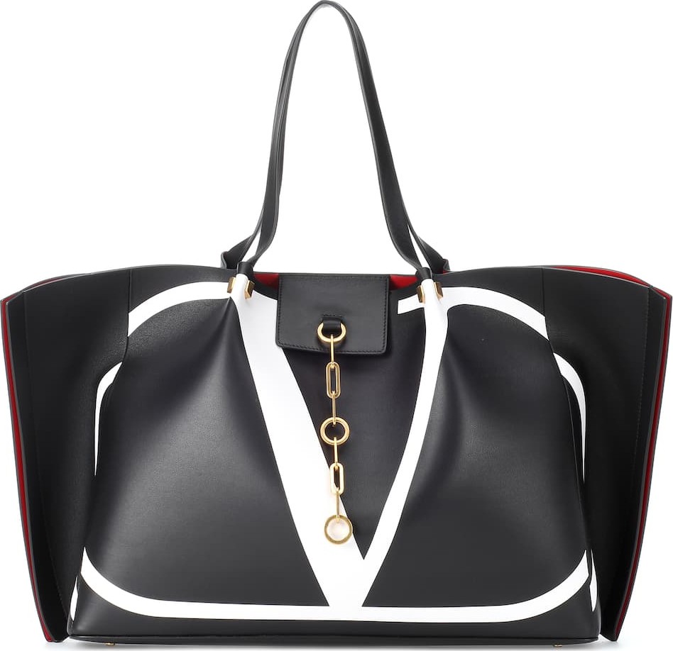 Valentino Valentino Garavani Go Logo Large leather tote