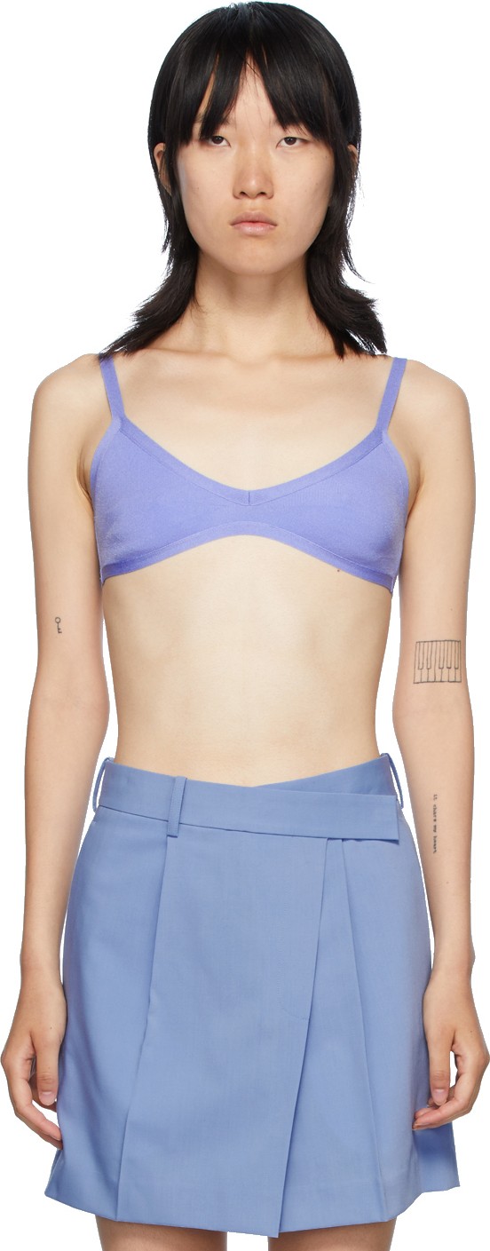 Helmut Lang Blue Knit Bra
