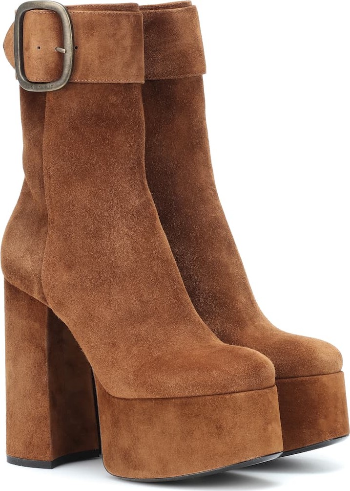 Saint Laurent Billy suede plateau ankle boots