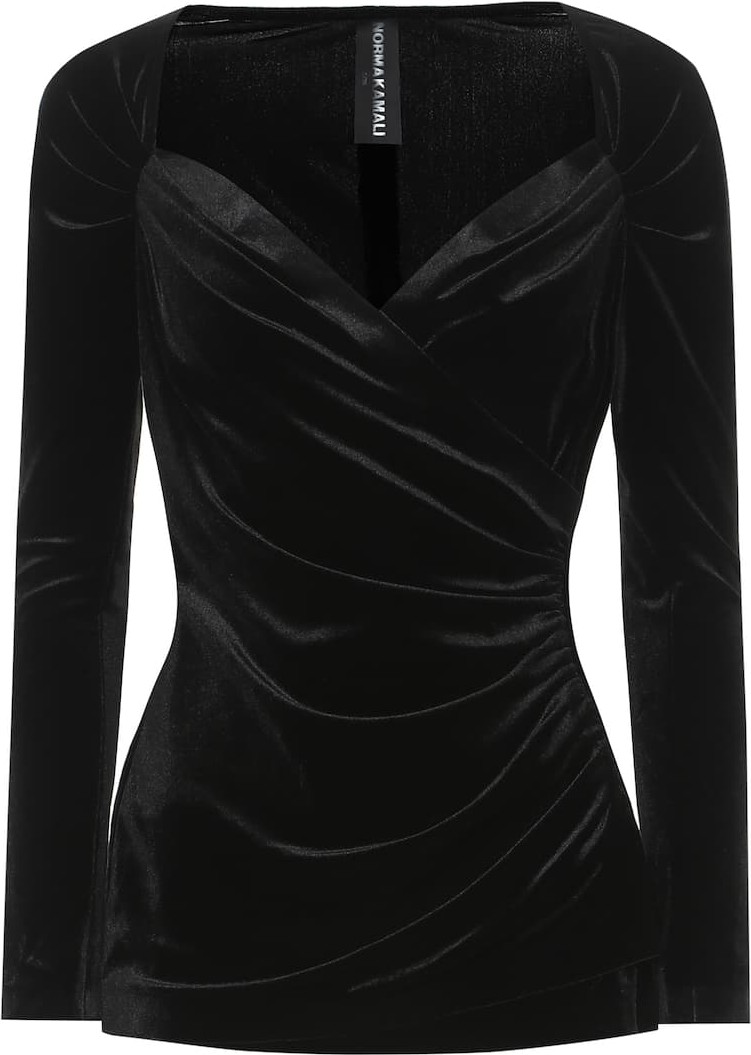Norma Kamali Velvet sweetheart top