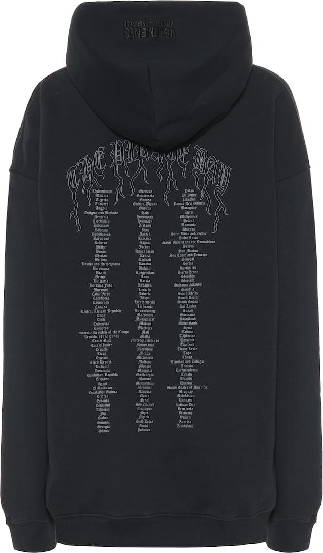 Vetements Printed cotton blend hoodie