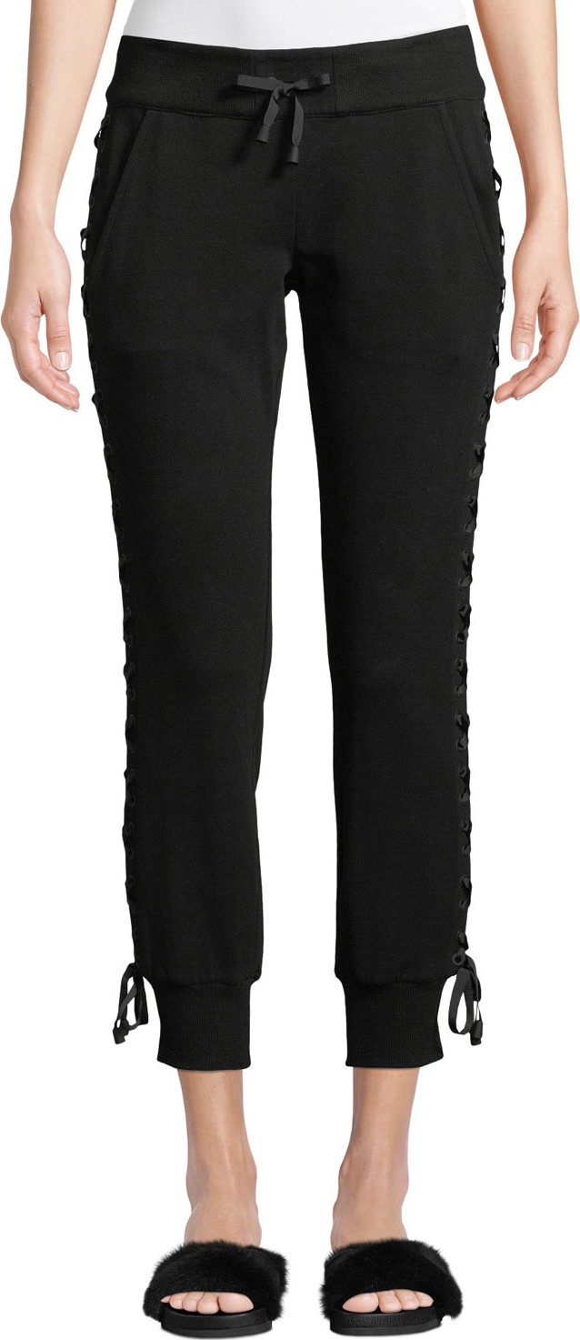 Blanc Noir Lace-Up Drawstring Jogger Pants