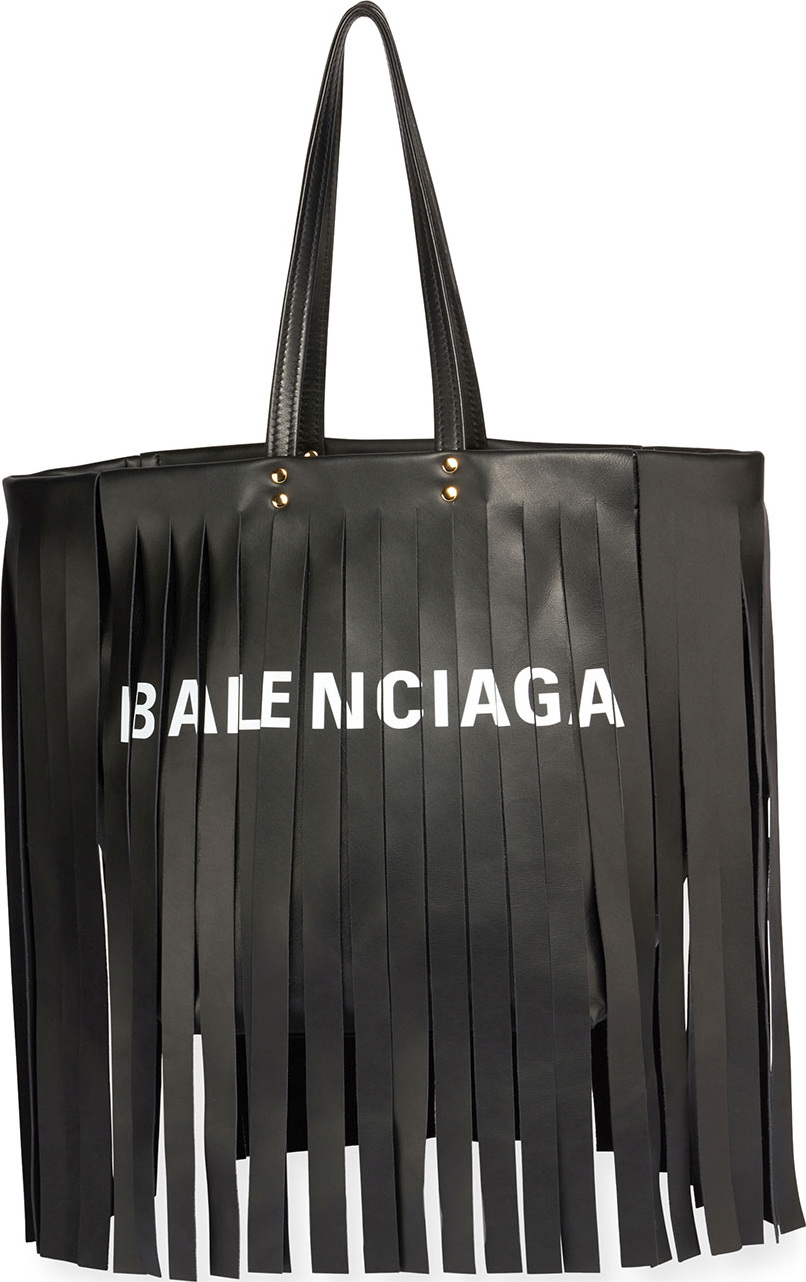 Balenciaga Laundry Cabas Satchel Bag with Fringe Detail