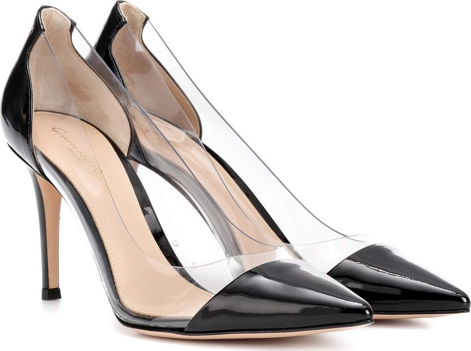 Gianvito Rossi Plexi 85 patent leather pumps