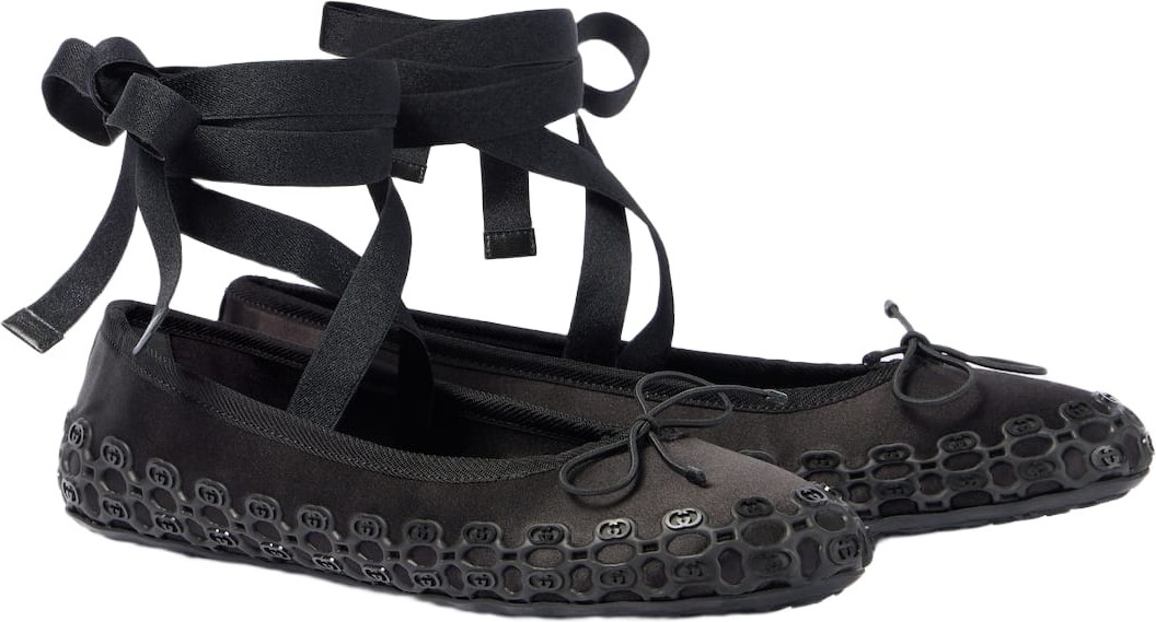 Gucci - Gucci Cub3d satin ballet flats Gucci - Gucci Cub3d satin ballet flats