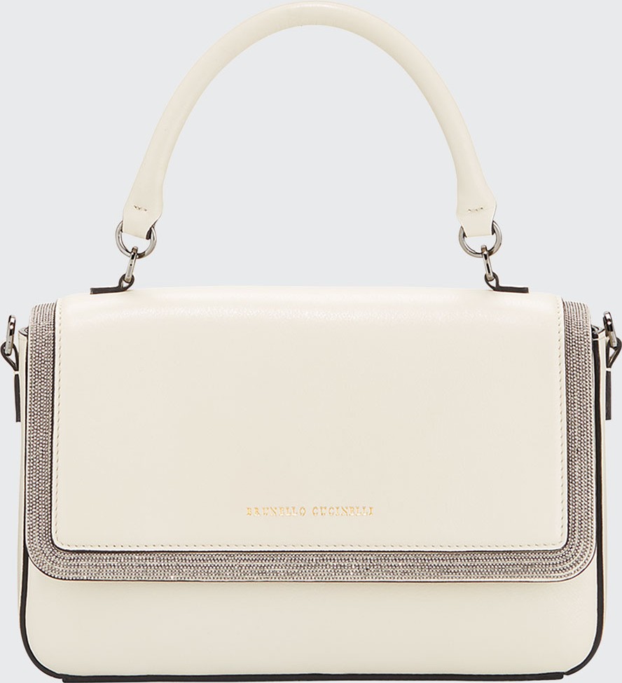 Brunello Cucinelli Leather Monili Top-Handle Bag
