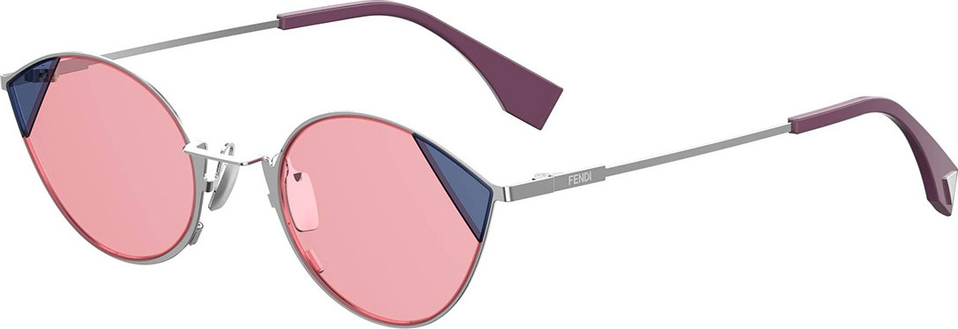 Fendi Round Two-Tone Metal Sunglasses