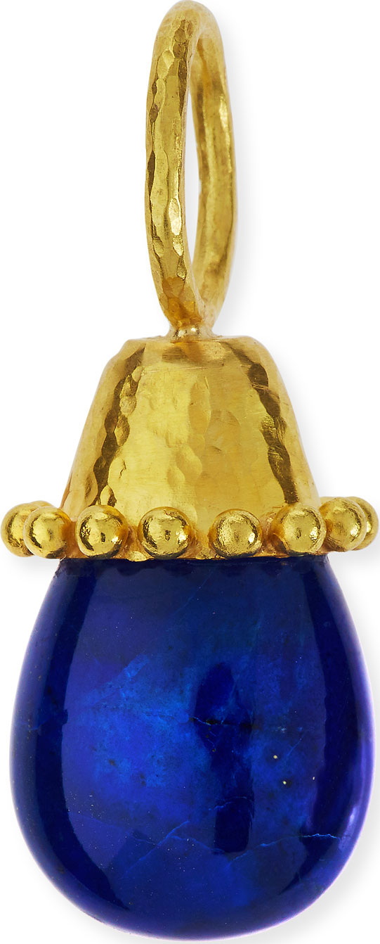 Elizabeth Locke 19K Lapis Drop Pendant