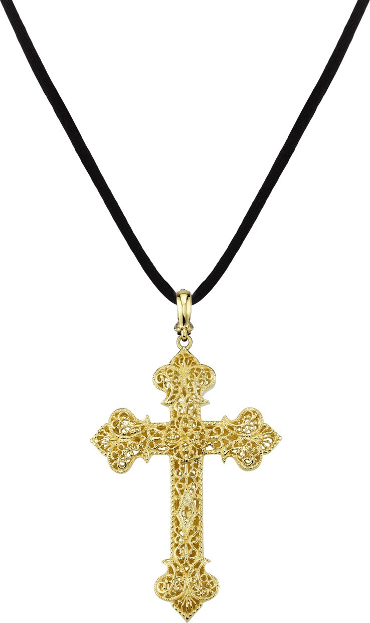 Cynthia Bach Gitan 18k Medium Filigree Cross Pendant