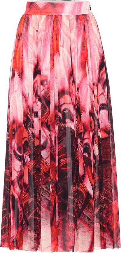 Alexander McQueen Butterfly-printed crêpe skirt