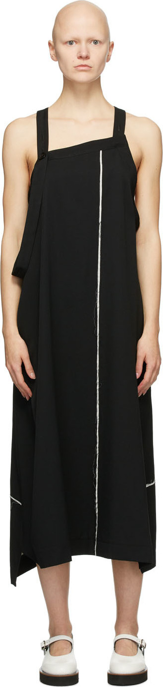 Y's By Yohji Yamamoto - Black Wool Apron Dress