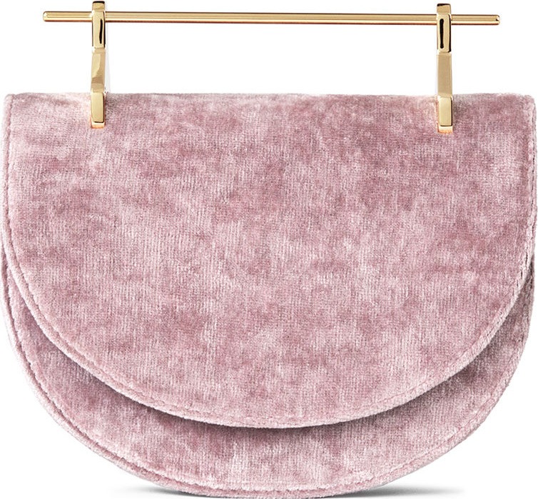 M2Malletier Mini Half-Moon Velvet Top Handle Bag