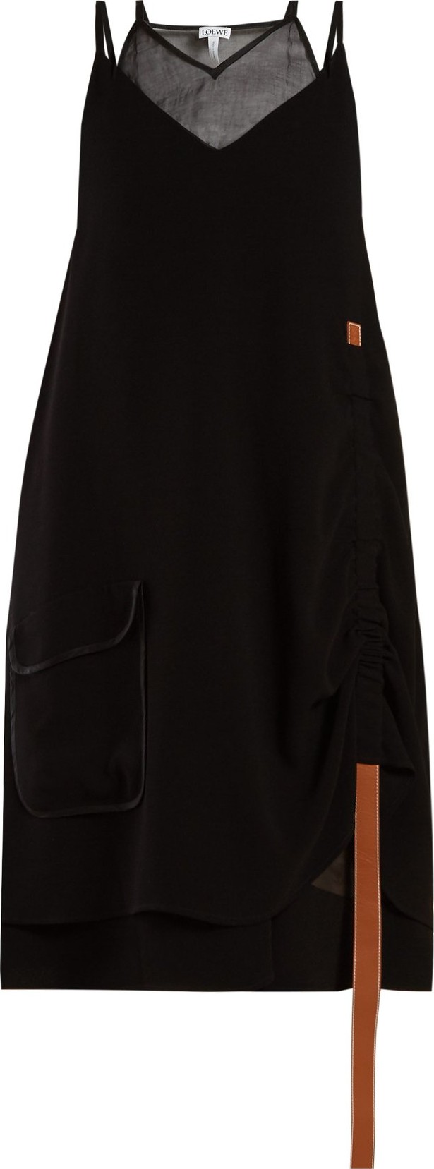 LOEWE Layered gathered tulle and crepe dress