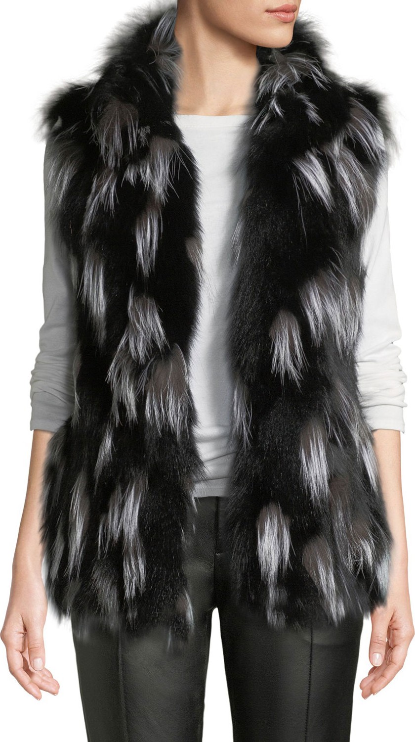 Pologeorgis Fox Fur Stand-Collar Vest
