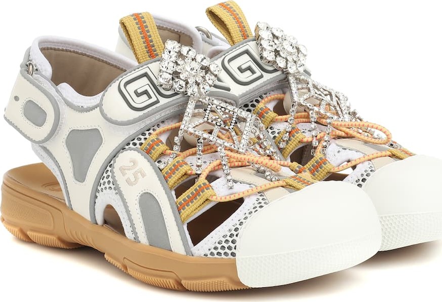 Gucci Leather and mesh sandals