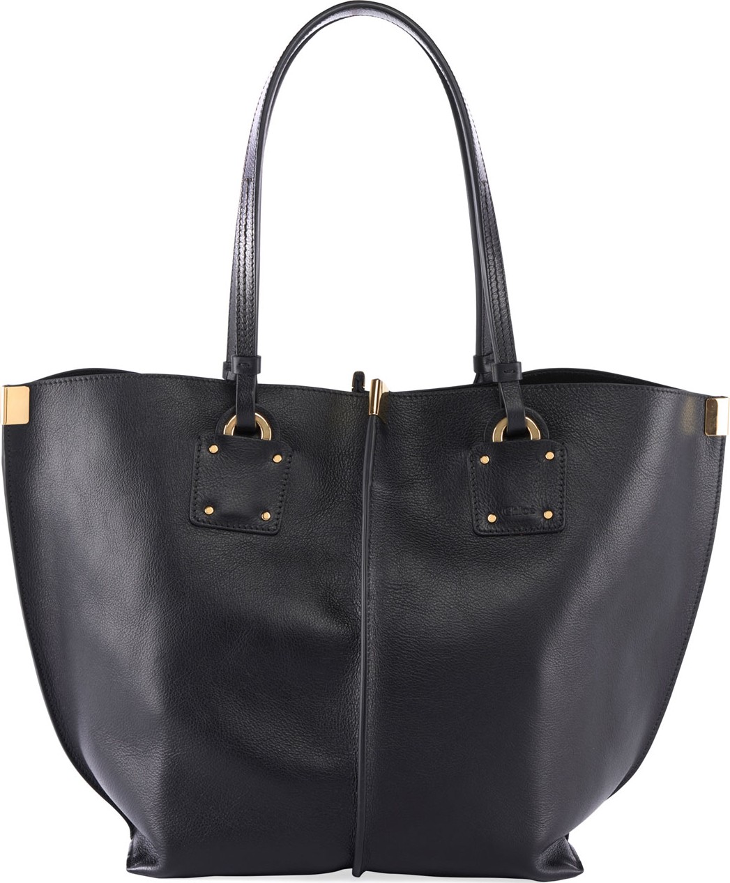 Chloe Vick Wide Leather Tote Bag