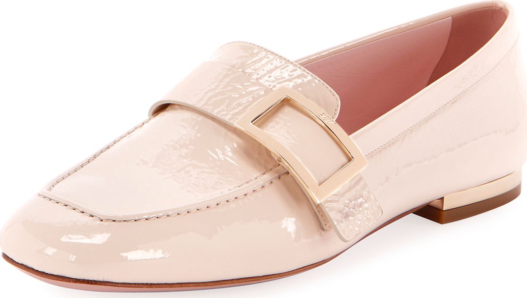 Roger Vivier Crinkle Patent Buckle Loafers