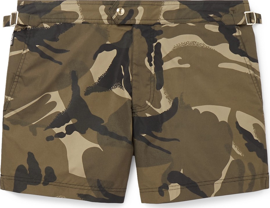 TOM FORD Slim-Fit Short-Length Camouflage-Print Swim Shorts