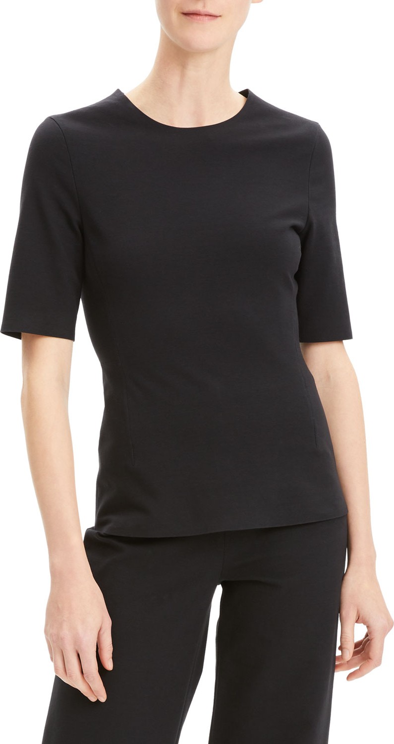Theory Short-Sleeve Fitted Ponte Shell