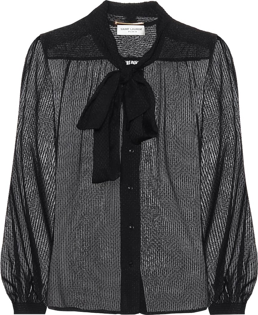 Saint Laurent Silk-blend blouse