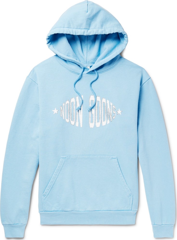 Noon Goons Logo-Print Garment-Dyed Loopback Cotton-Jersey Hoodie