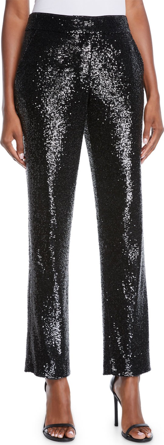 A.L.C. Hanson Sequined Straight-Leg Pants