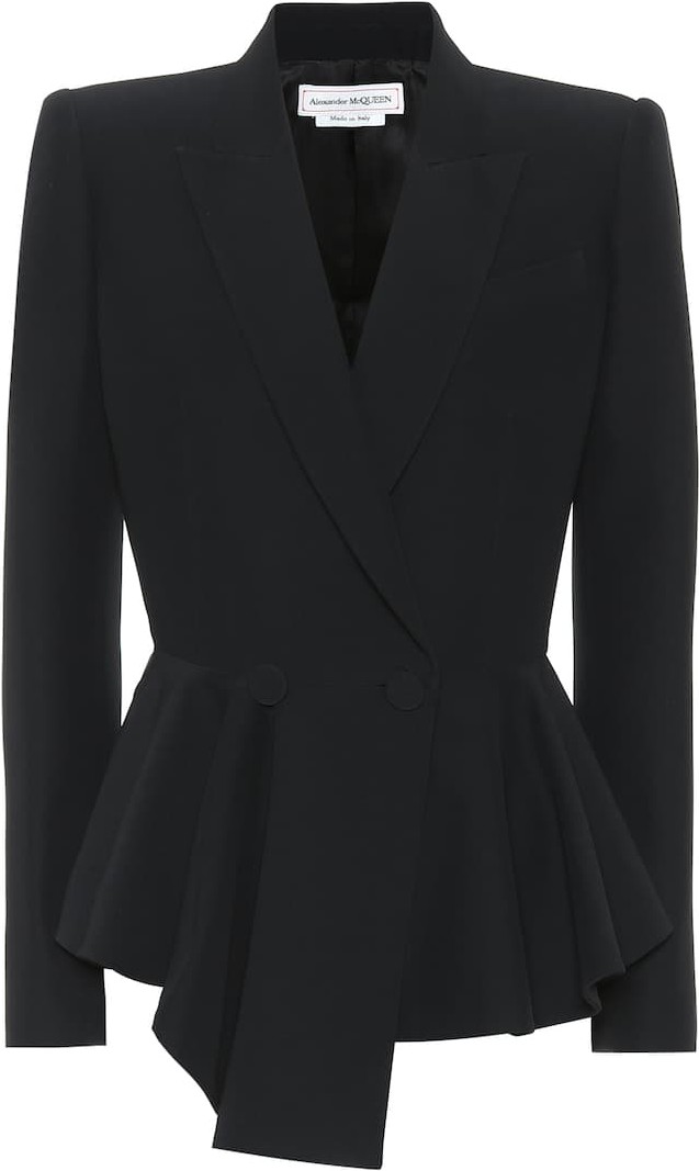 Alexander McQueen Crêpe peplum blazer