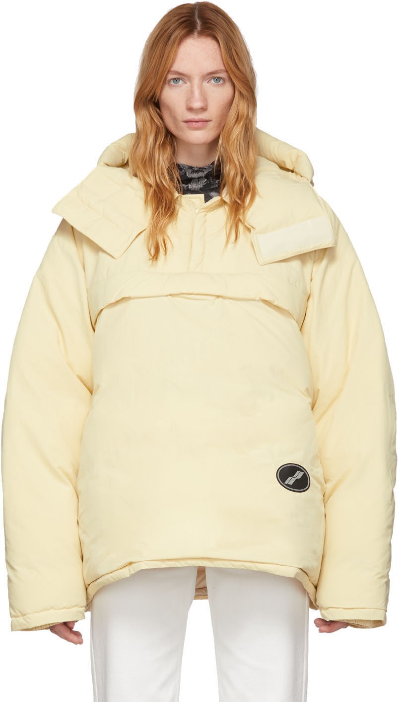 We11done Beige Down Belted Anorak Jacket