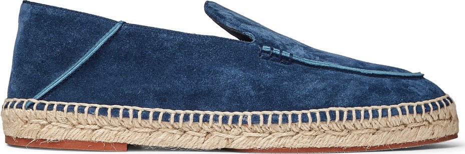 Loro Piana Seaside Walk Collapsible-Heel Suede Espadrilles