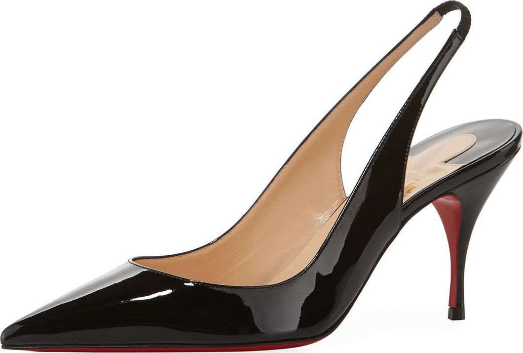 Christian Louboutin Clare Sling 80mm Leather Red Sole Pumps