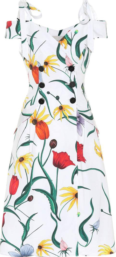 Carolina Herrera Floral cotton-blend trench dress