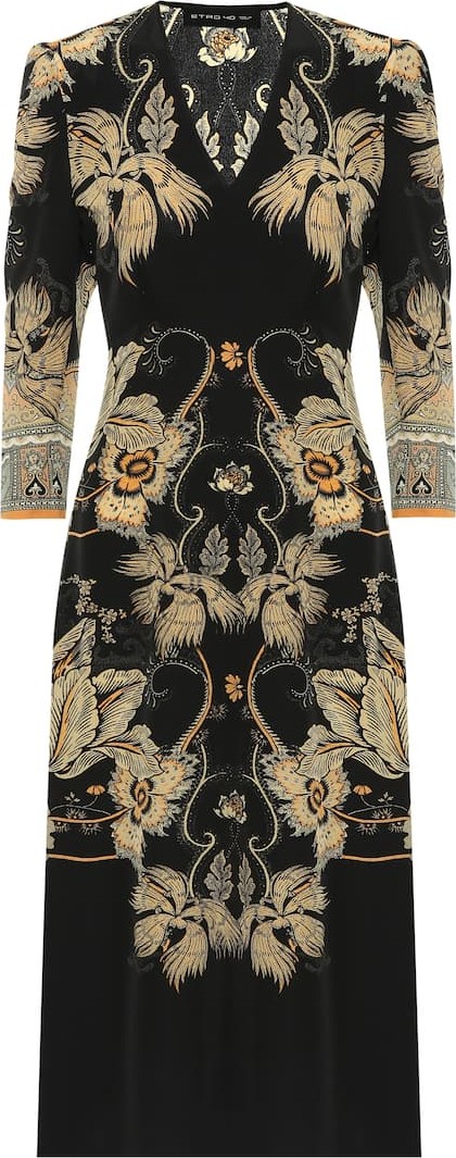 Etro Printed silk midi dress