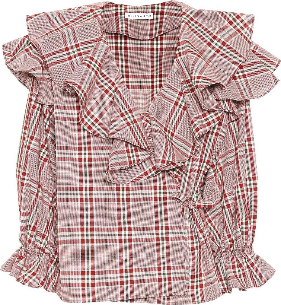 Rejina Pyo Plaid cotton wrap top