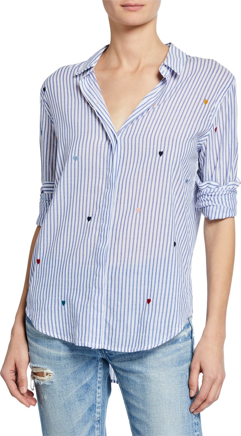 RAILS Taylor Striped Heart Button-Front Shirt