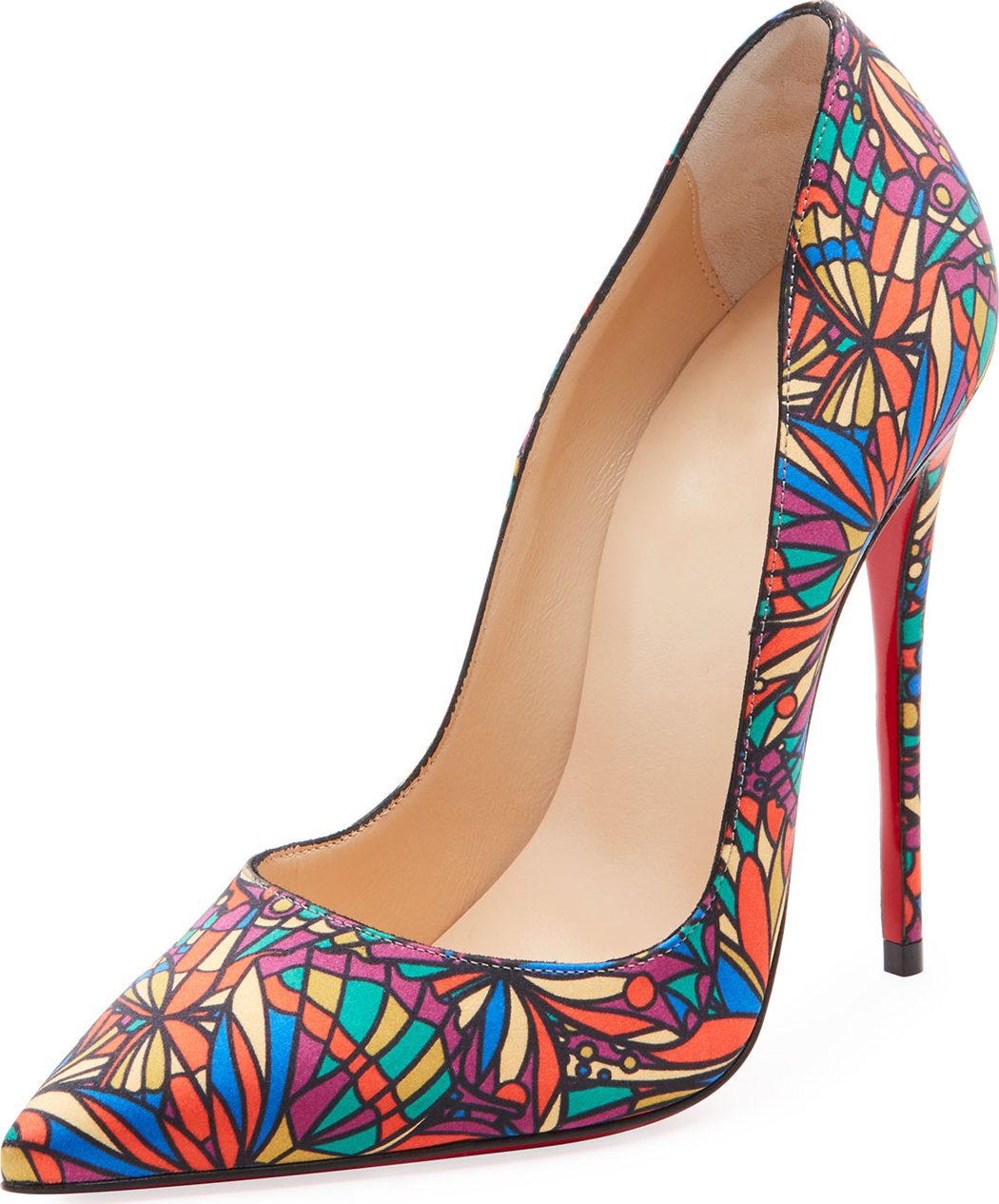 Christian Louboutin So Kate Satin Vitrail Red Sole Pump