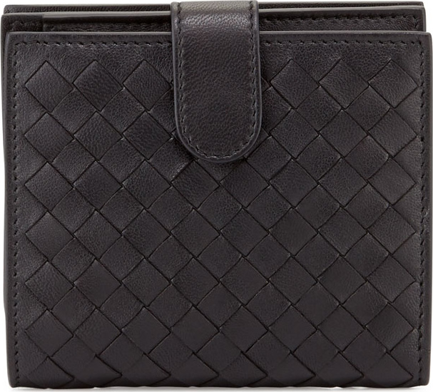 Bottega Veneta Small French Woven Bi-Fold Wallet