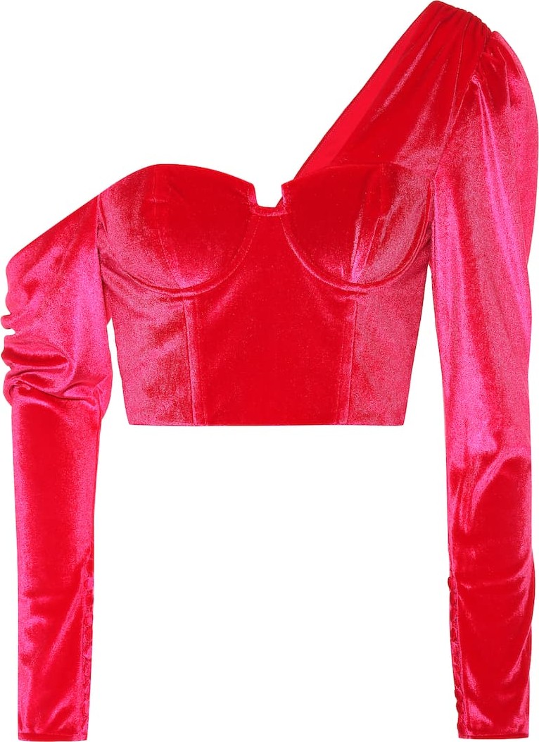 Self Portrait Velvet crop top