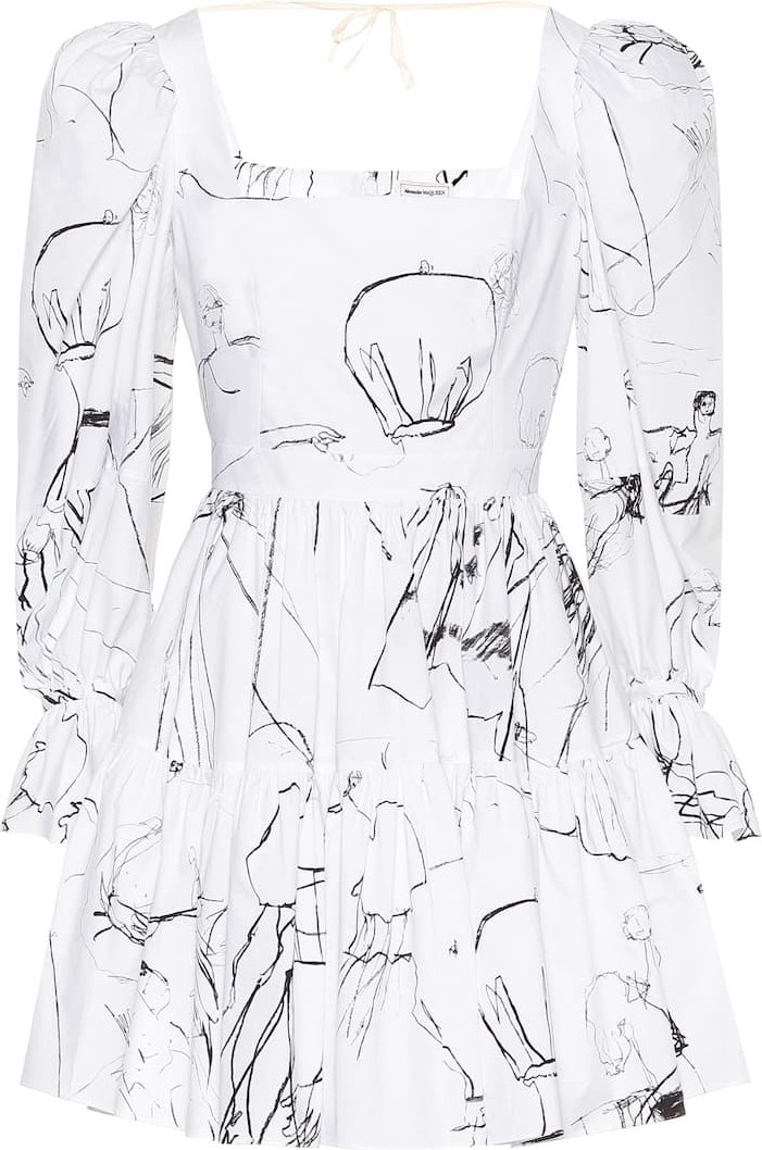Alexander McQueen Printed cotton minidress