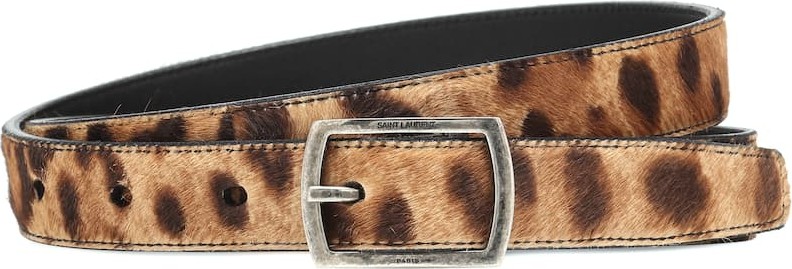 Saint Laurent Leopard-print calf hair belt