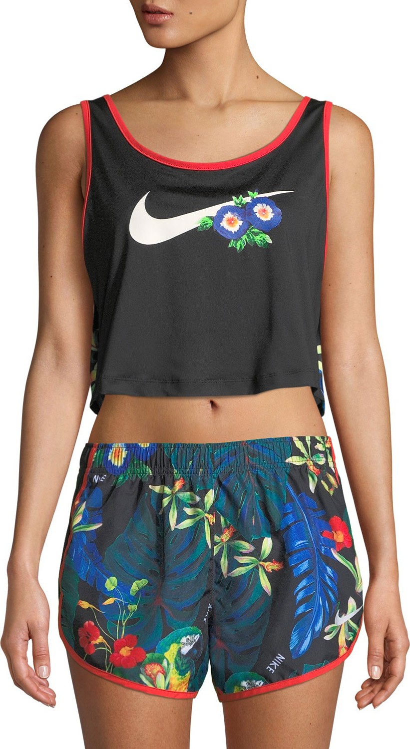 Nike Cropped Floral-Print Performance Tank