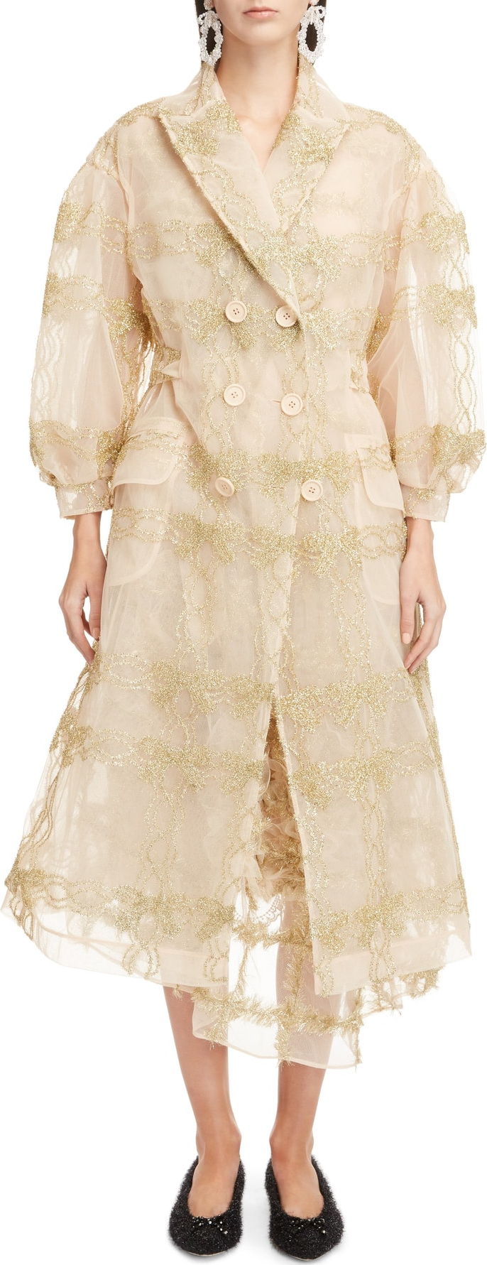 Simone Rocha Tinsel Bow Tulle Coat